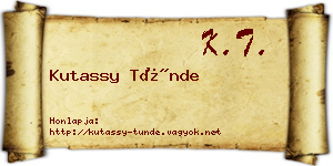 Kutassy Tünde névjegykártya
