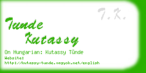 tunde kutassy business card