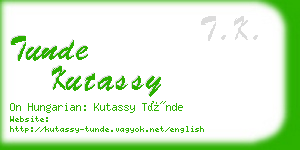 tunde kutassy business card